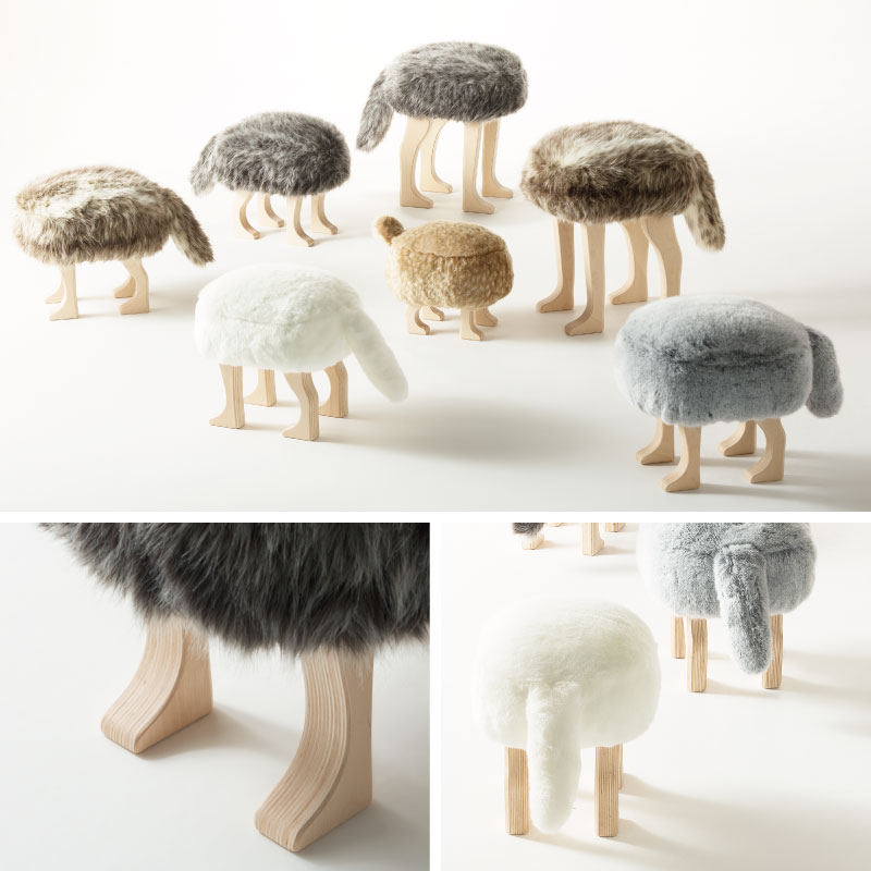 楽天市場】椅子 おしゃれ 木製 動物 しっぽ付き かわいい 癒し 北欧