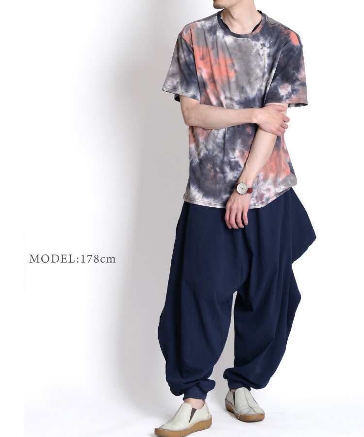 魔法の変型シルエット。変型ジョガーサルエルパンツ ロングパンツ