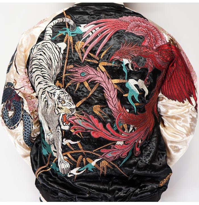 絡繰魂 カラクリダマシイ 和柄 スカジャン メンズ 粋 総刺繍