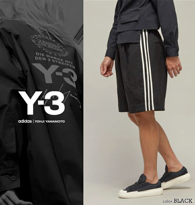 楽天市場】Y-3 ワイスリー3ストライプショートパンツy3/m/newEUモデル