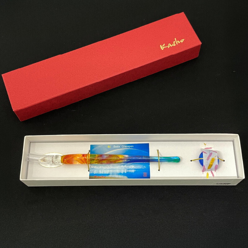 スタジオ嘉硝 虹 ソーダガラスペン 細字 | あいうえお順キーワード