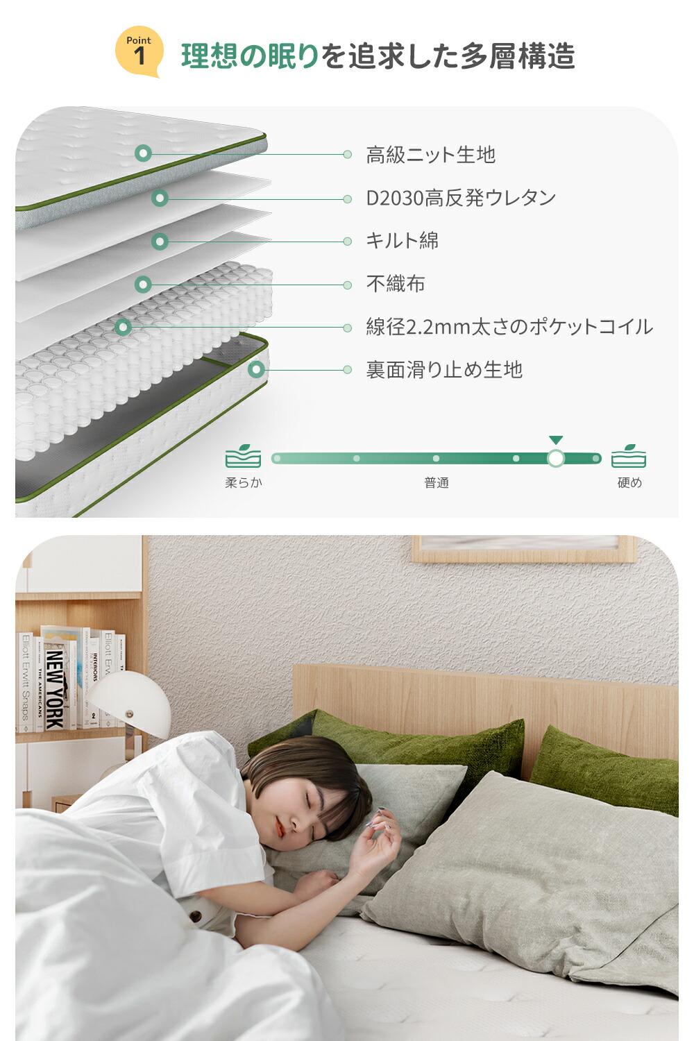 楽天市場】Novilla ポケットコイル マットレス シングル セミダブル