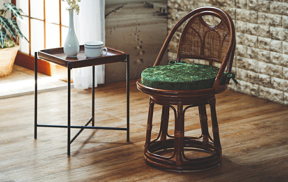 天然籐 ラタン 回転チェア ハイタイプ 座椅子 椅子 チェア: アイネット