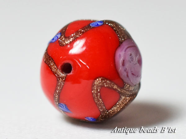 楽天市場】【1602】Vintageヴェネチアヴィクトリアン赤色玉A【とんぼ玉