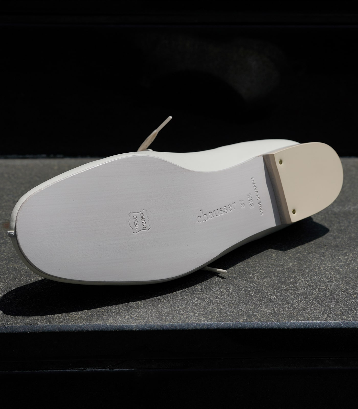 chausser】C-2306 ホワイトレザーシューズ chausser】C-2306 ホワイト