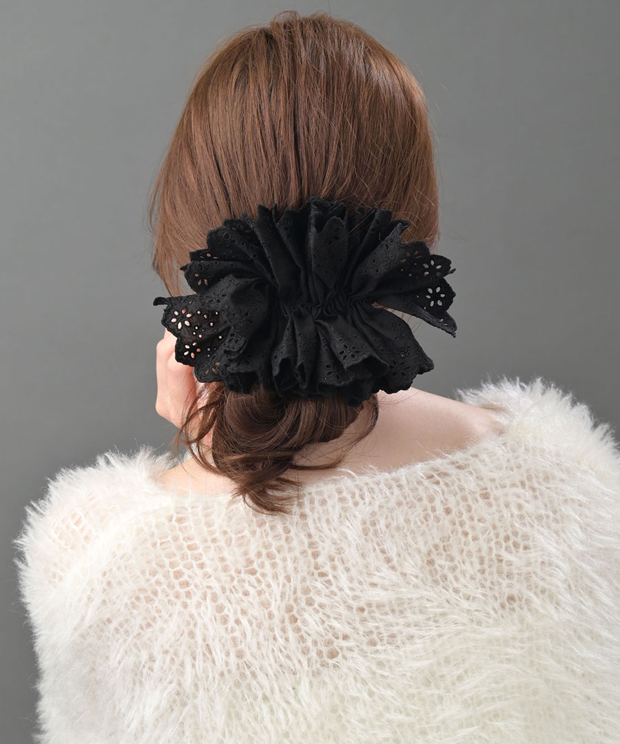 楽天市場】ビッグフリルバレッタ ヘアアクセ コットンレース