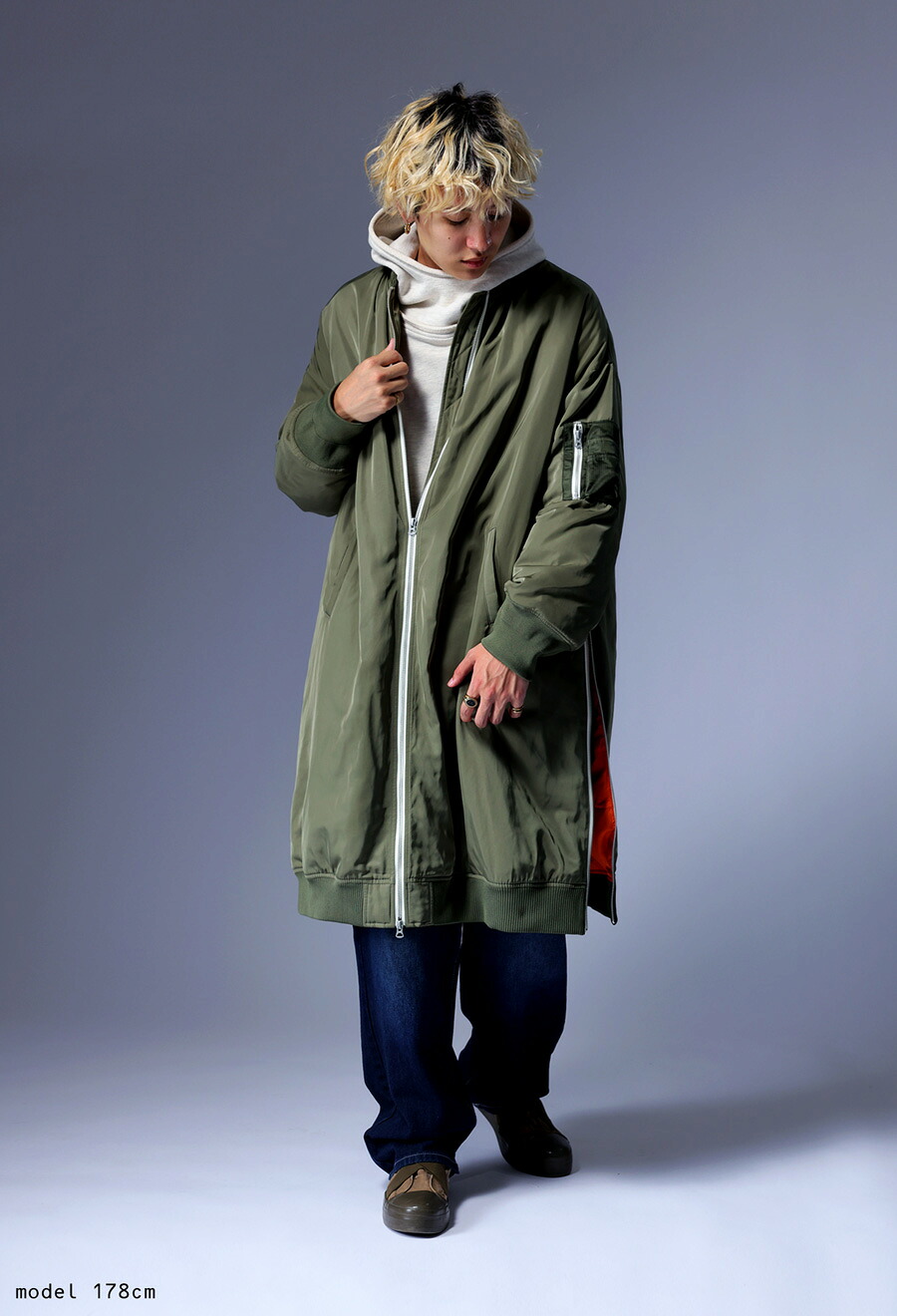 ダウンのような暖かさ MA-1 ロングコート メンズ アウター コート 送料