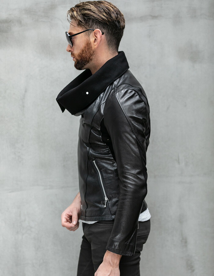 AVIATOR(アビエーター)ゴートレザー ドレープ ライダースジャケット