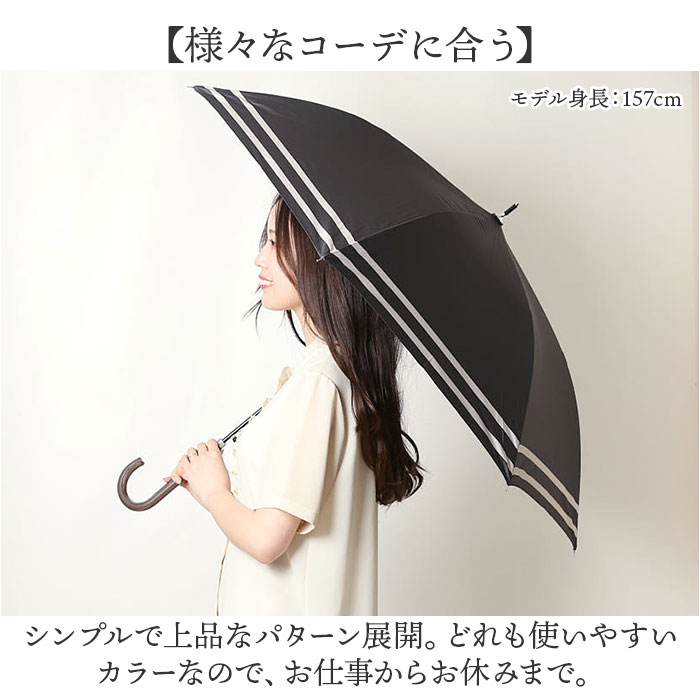 長傘 レディース グラスファイバー 通販 晴雨兼用 58cm ジャンプ傘