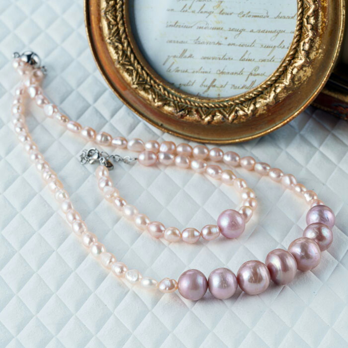 楽天市場】【セット販売】天然 パール ネックレス ブレスレット お揃い