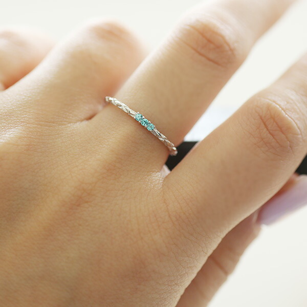 パライバトルマリン リング 指輪 PT900 K18 K10対応 誕生石10月 ローズ