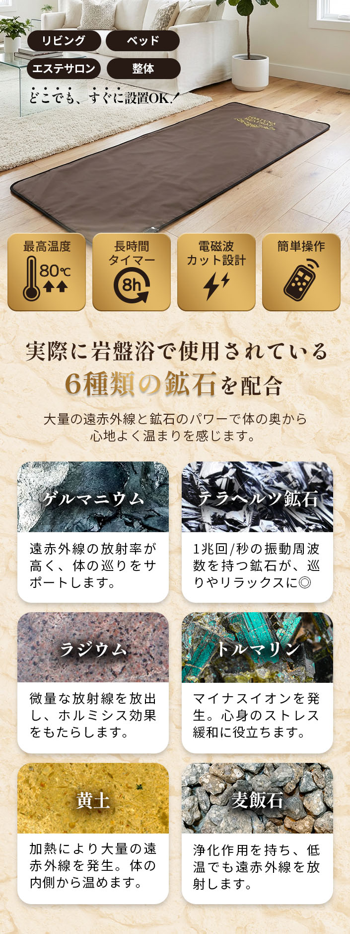 楽天市場】【日本製】岩盤浴ヒートマット 遠赤外線で体の芯から整える