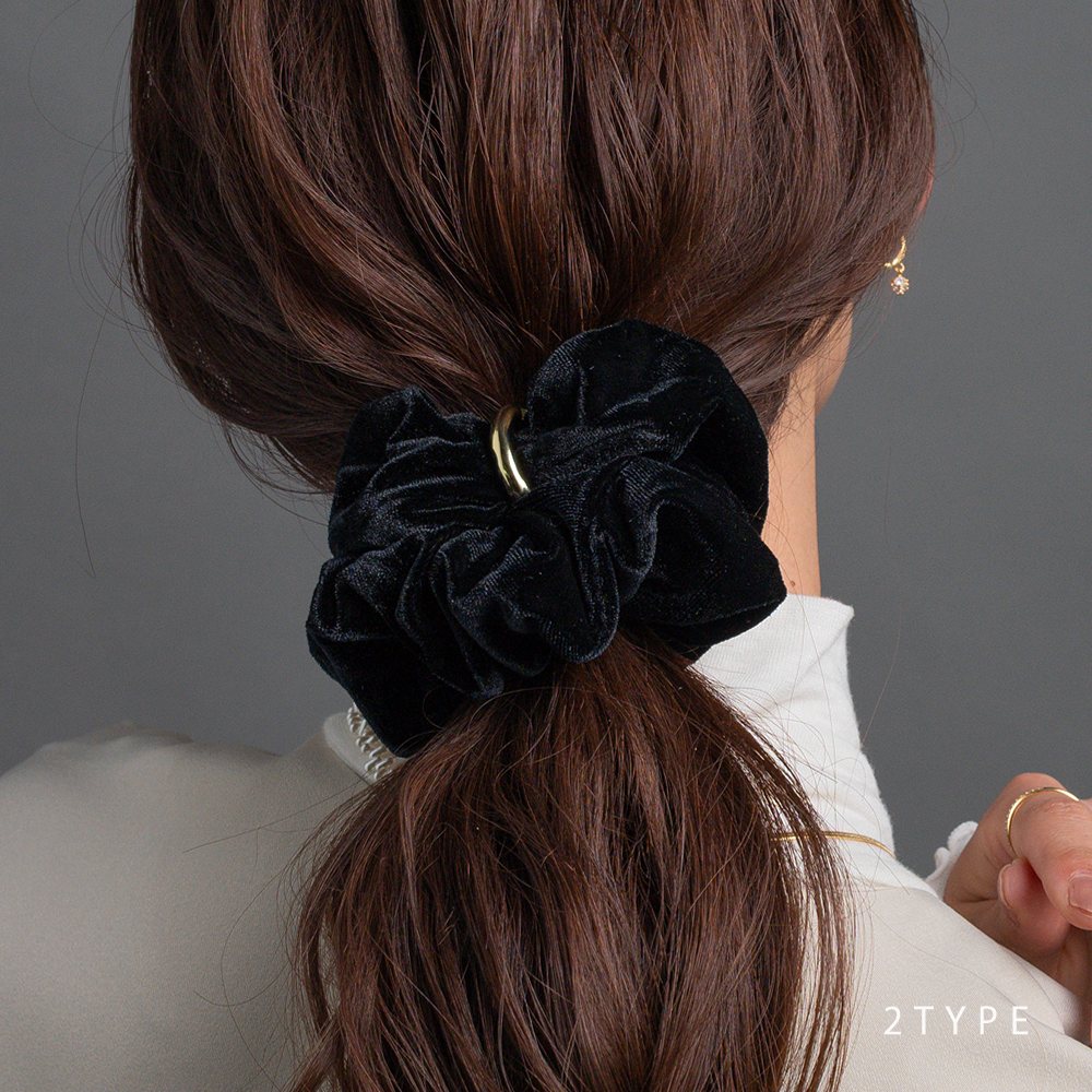 ゆうパケット】シュシュ ヘアゴム ヘアアクセサリー ベロア ベルベット