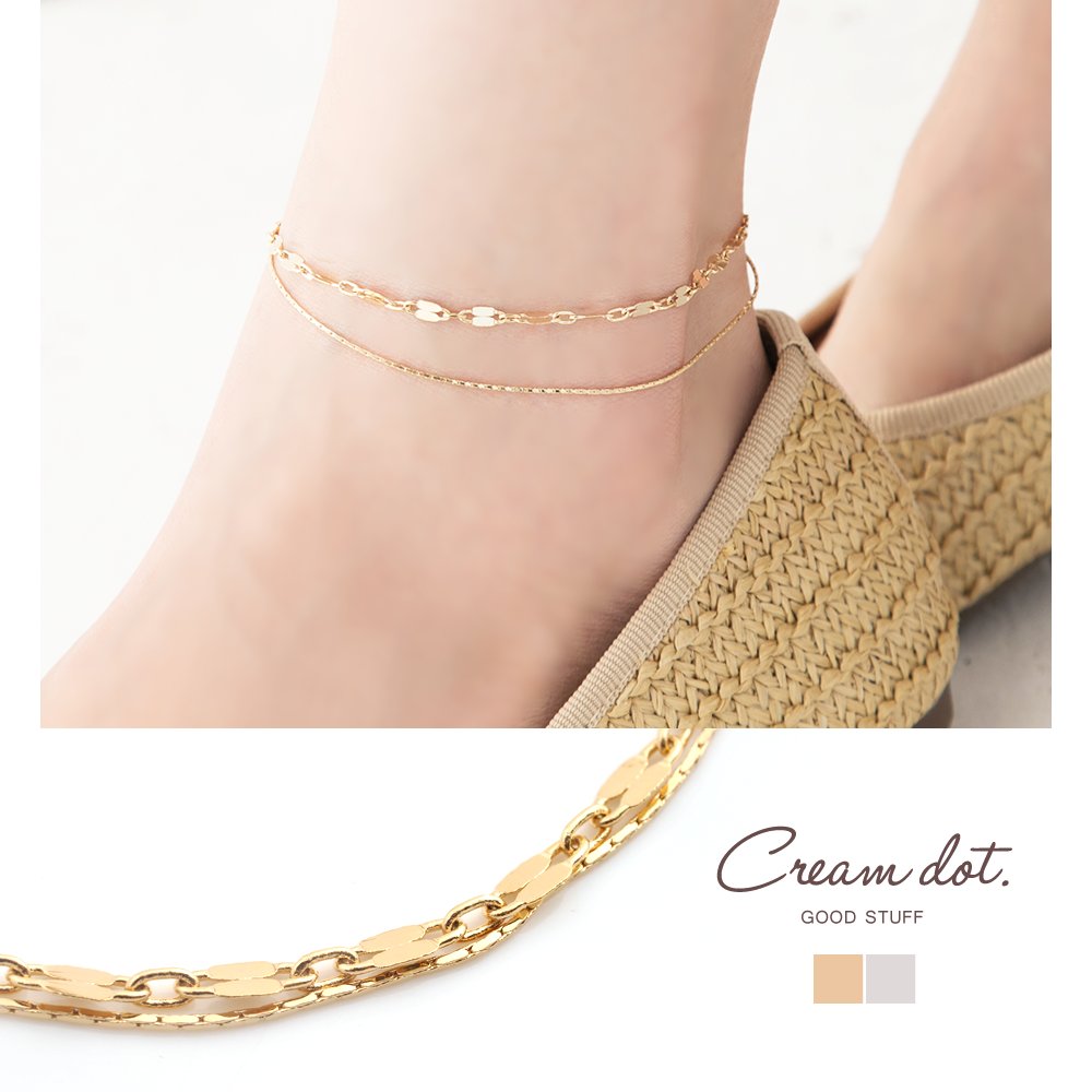 ゆうパケット】アンクレット レディース ブランド レイヤード 2連