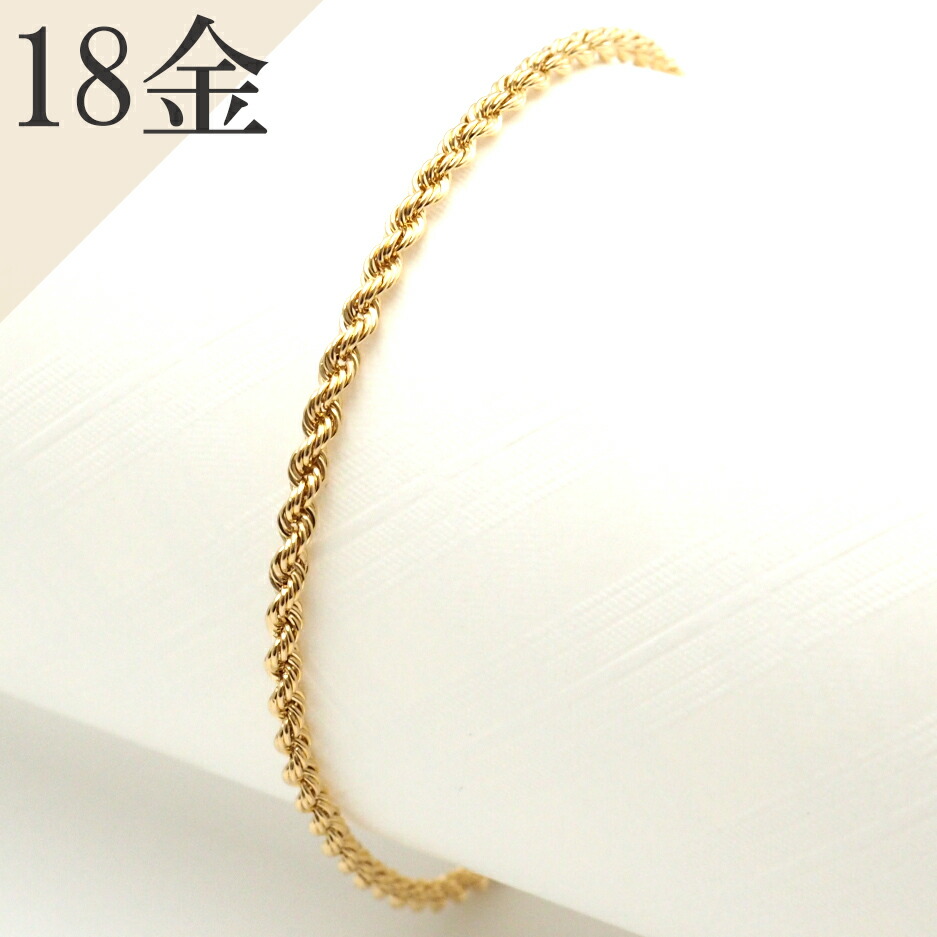 楽天市場】18金 ブレスレット k18 18k スクリューチェーン シンプル 18