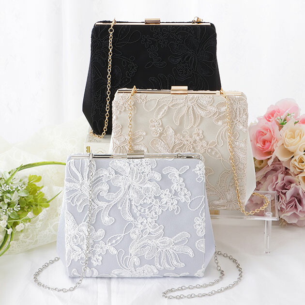 楽天市場】フラワー 刺繍 コンパクト クラッチ バッグ 女性 レディース