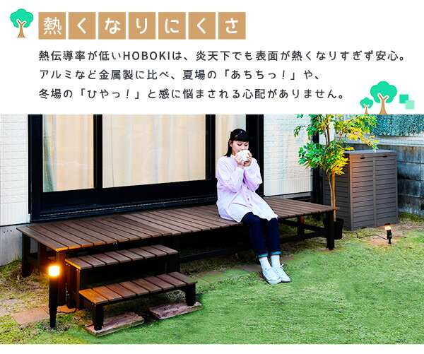 楽天市場】ワイドデッキ縁台 木目調 (幅180奥行90) おしゃれ PDX-180