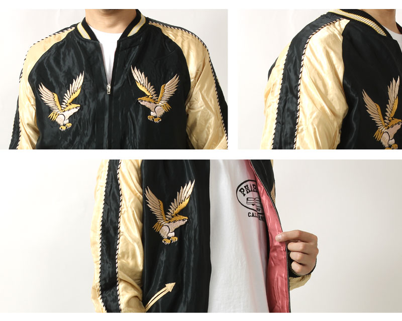 テーラー東洋(TAILOR TOYO) リバーシブルスカジャン JAPAN MAP × EAGLE