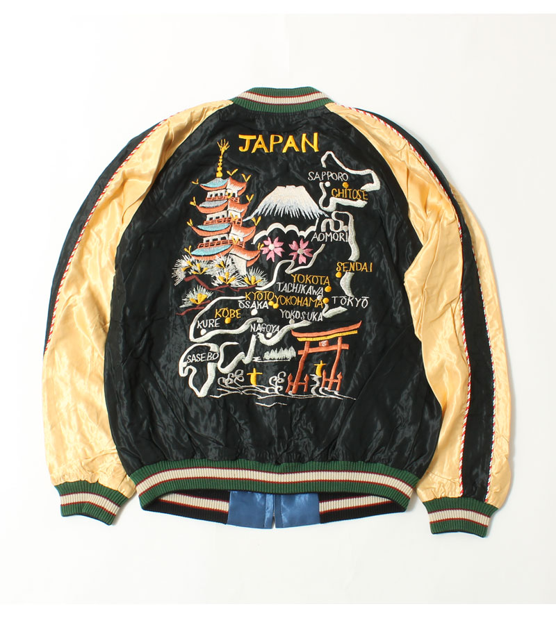 テーラー東洋(TAILOR TOYO) 刺繍リバーシブルスカジャン JAPAN MAP