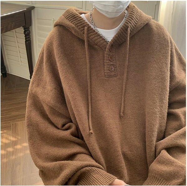 楽天市場】ニット パーカー メンズ スウェット 3カラー 春秋 トップス