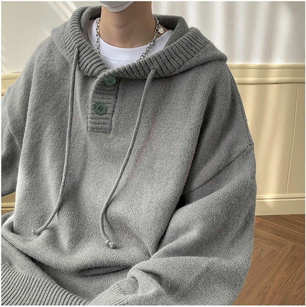 楽天市場】ニット パーカー メンズ スウェット 3カラー 春秋 トップス