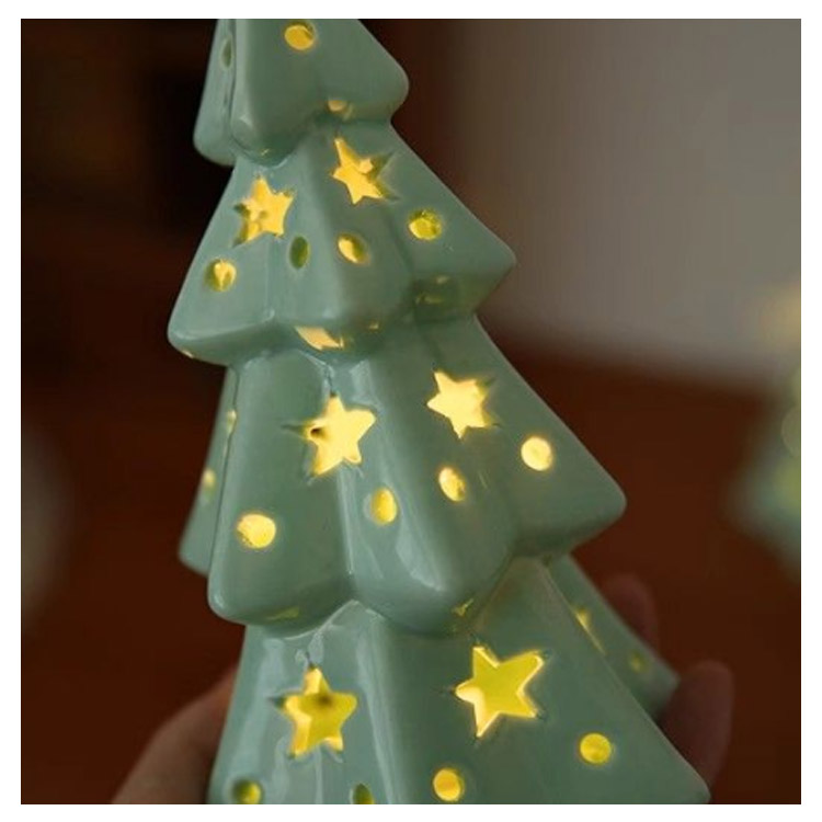 楽天市場】ミニツリー 卓上 セラミック クリスマス イルミネーション