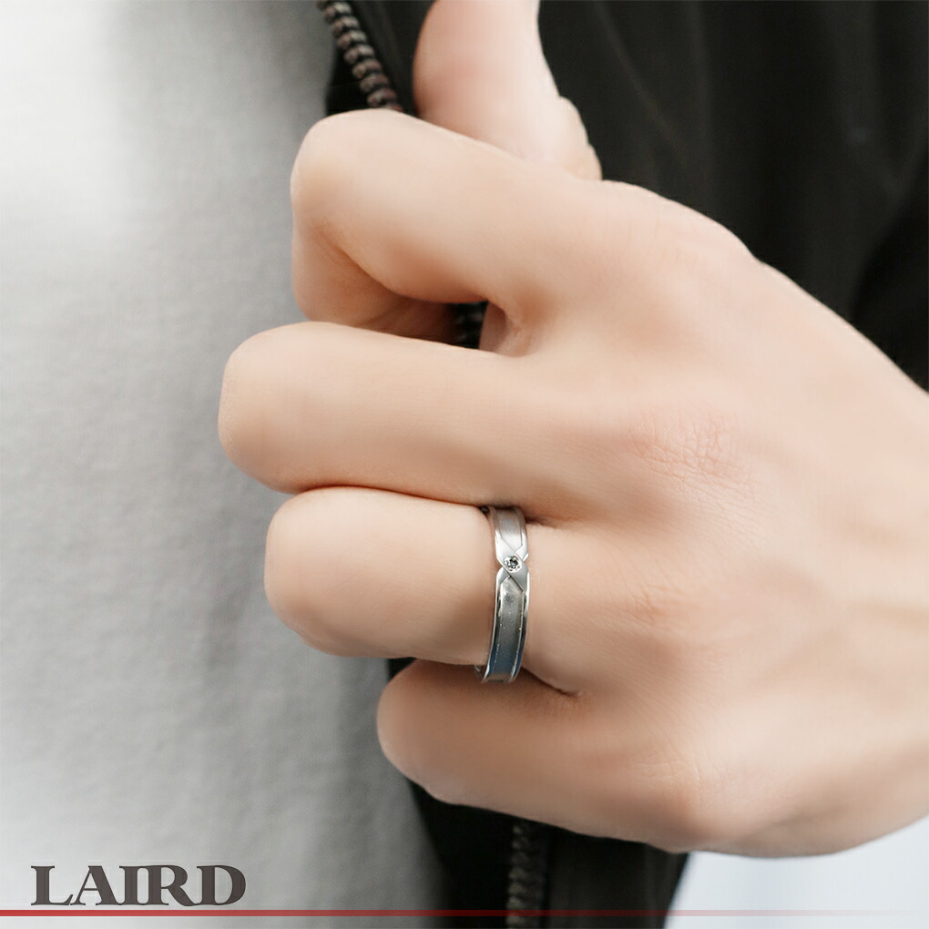 LAIRD レアド 天然 ダイヤモンド クロスライン ステンレス メンズ