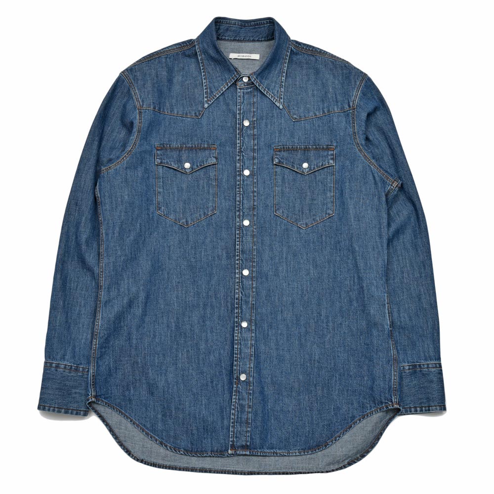 SALE】HUSBANDS（ハズバンズ）ウォッシュドウエスタンデニムシャツ