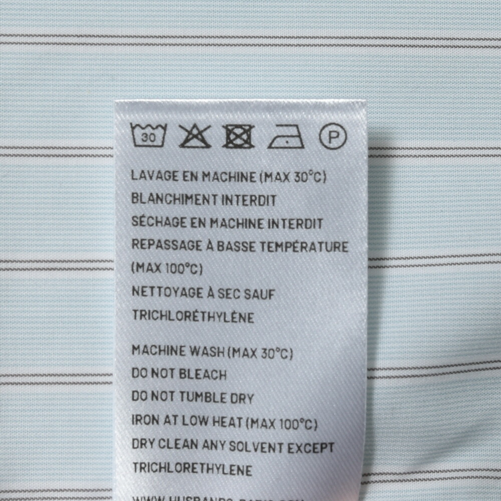 HUSBANDS（ハズバンズ）コットンポプリンストライプワイドカラーシャツ