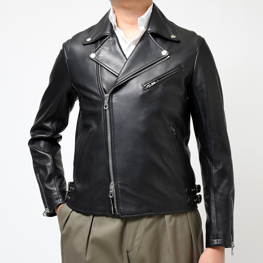 Cinquanta（チンクアンタ）ラムナッパレザーダブルライダース(0.8mm厚