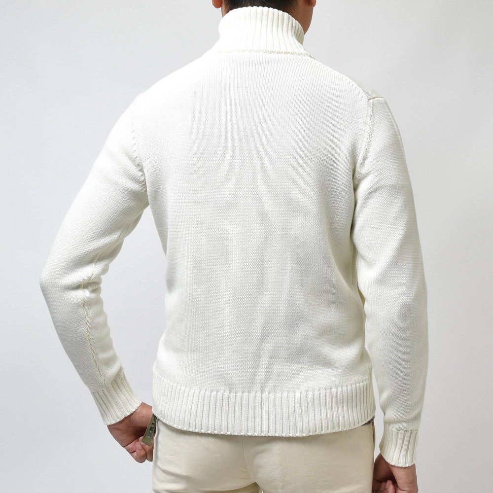 ZANONE（ザノーネ）5ゲージウールソリッドスタンドカラーニット