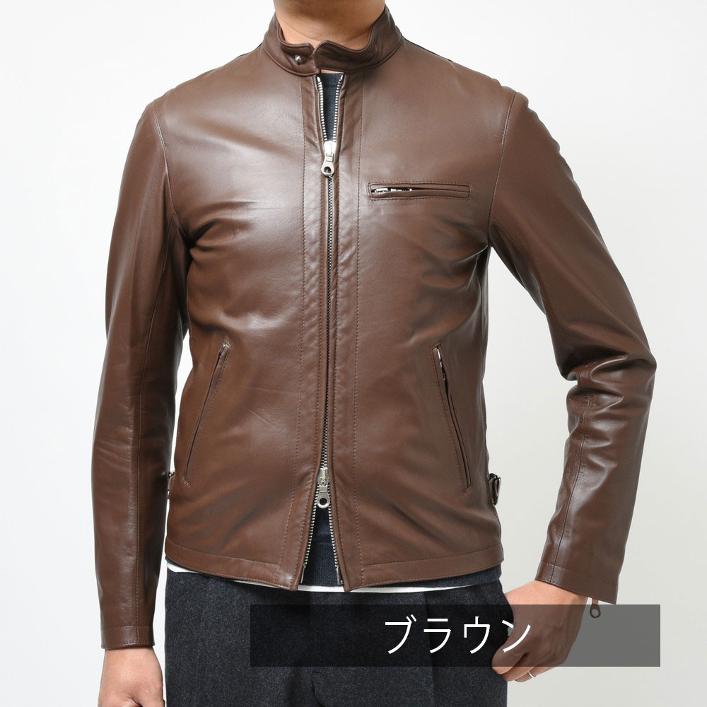 SALE】Cinquanta（チンクアンタ）ラムナッパレザースタンドカラー