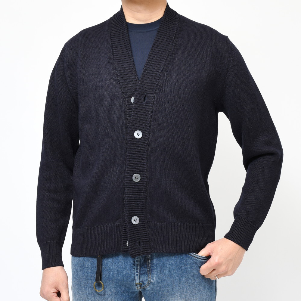 ZANONE（ザノーネ）7ゲージリネンコットンソリッドニットカーディガン