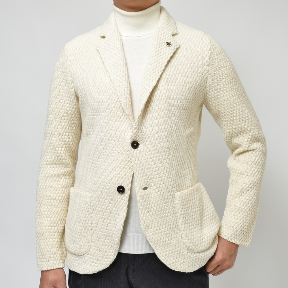 LARDINI（ラルディーニ）カシミアバスケットニットジャケット