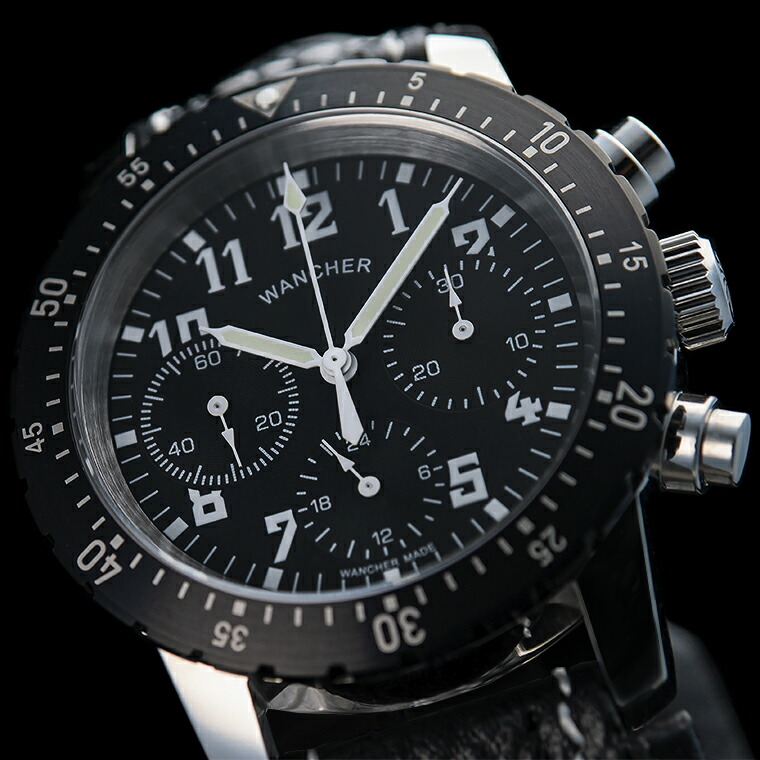 楽天市場】WANCHER 機械式クロノグラフ「Aero Nacht」【ワンチャー