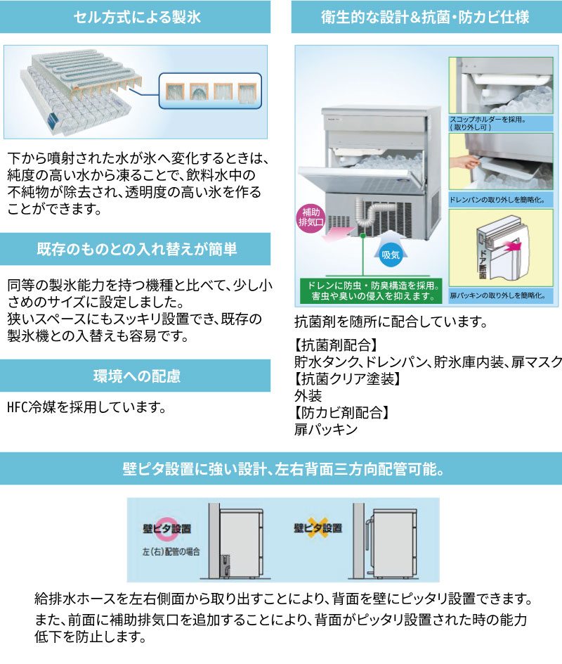 SIM-AS6500【パナソニック】キューブアイス製氷機65kg 幅630×奥行500
