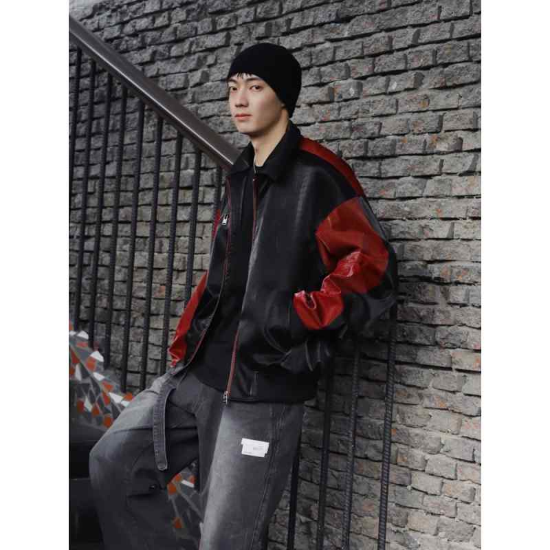 楽天市場】レザージャケット PU 革ジャン クロコダイル柄 アウター 黒