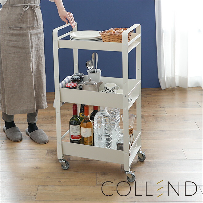 楽天市場】キッチンワゴン COLLEND ストレージワゴン Large おしゃれ