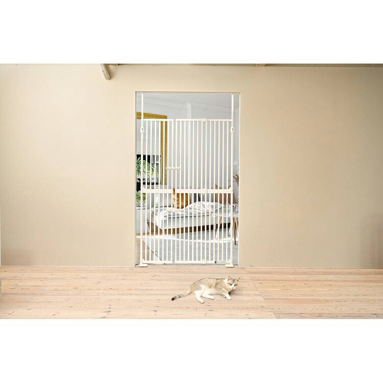 楽天市場】脱走防止ゲート 柵 ペットゲート 猫 犬 にゃんドアDX