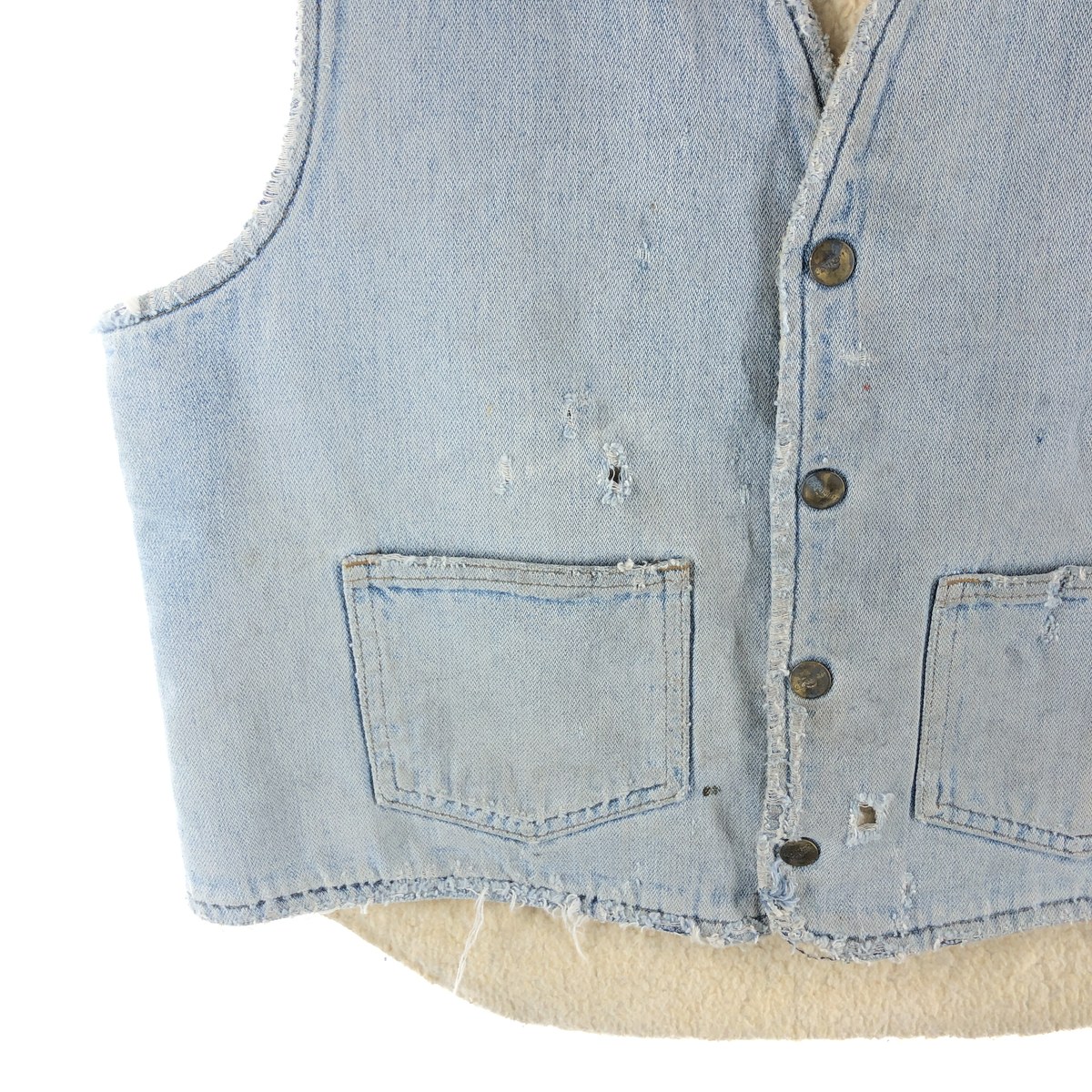 古着 70年代 カーハート Carhartt バットダイ デニムボアベスト メンズ