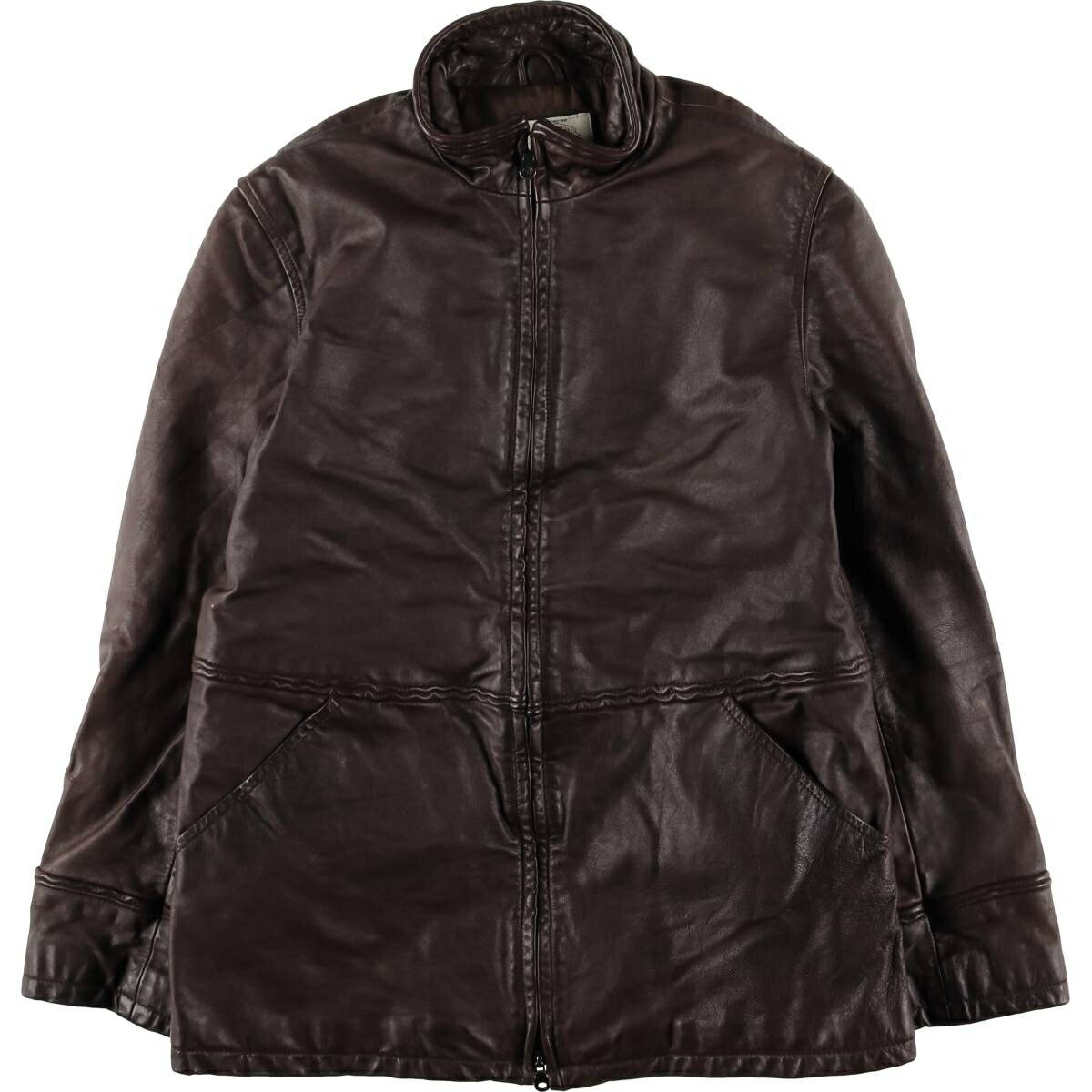 古着 アルマーニ ARMANI JEANS レザージャケット レディースL相当