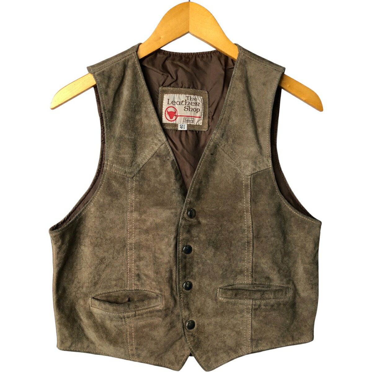 古着 70年代 シアーズ Sears THE LEARHER SHOP スエードレザーベスト