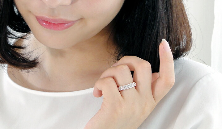 楽天市場】K18PG【1.00ct】ダイヤモンド パヴェ リング ピンクゴールド