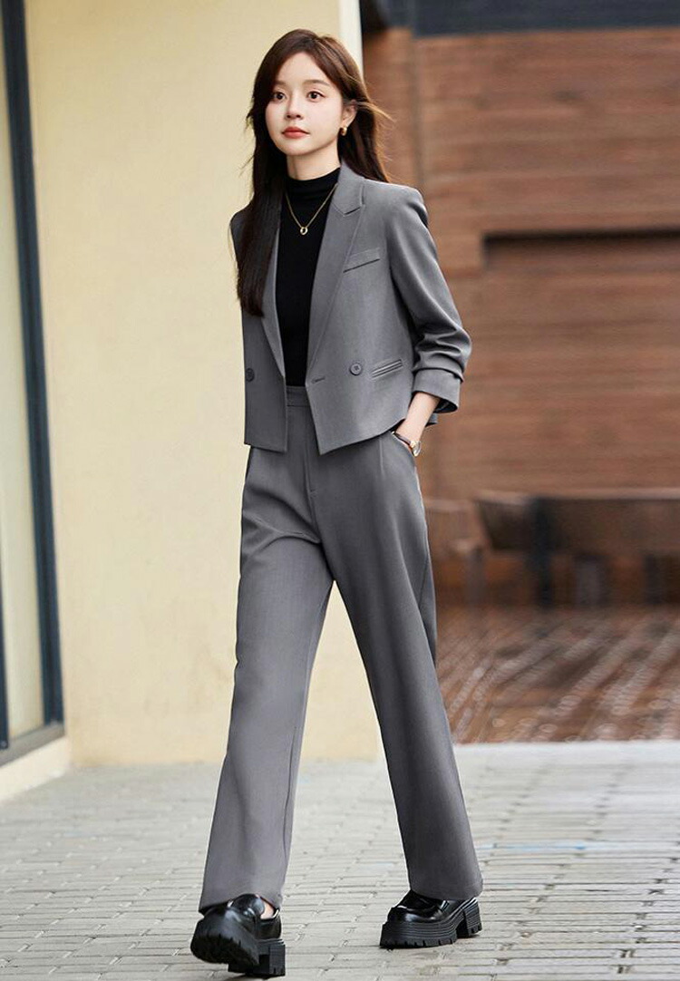 楽天市場】パンツスーツ セットアップ 全3色 2点セット ショート丈