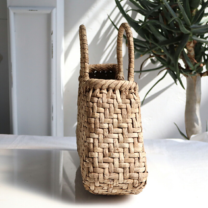 楽天市場】カゴバッグ くるみ 網代編み 扇型/中サイズ幅34cmx本体の高