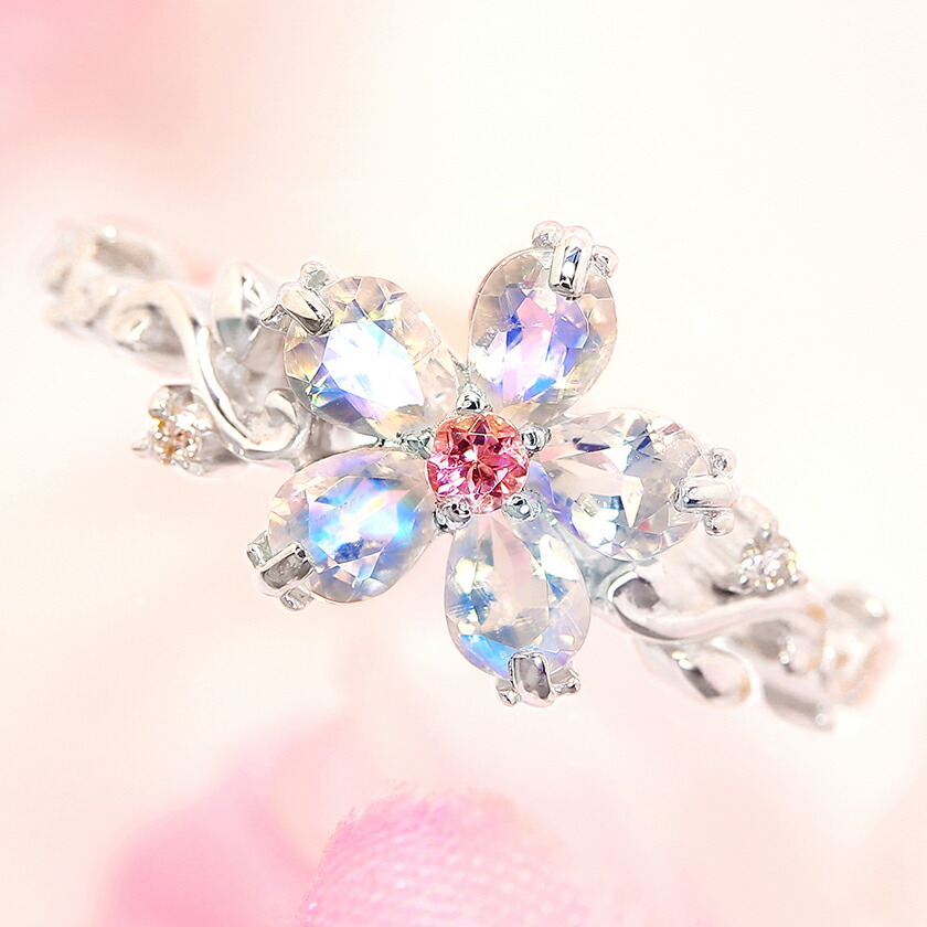 楽天市場】桜モチーフ ロイヤルブルームーンストーン ピンクトルマリン