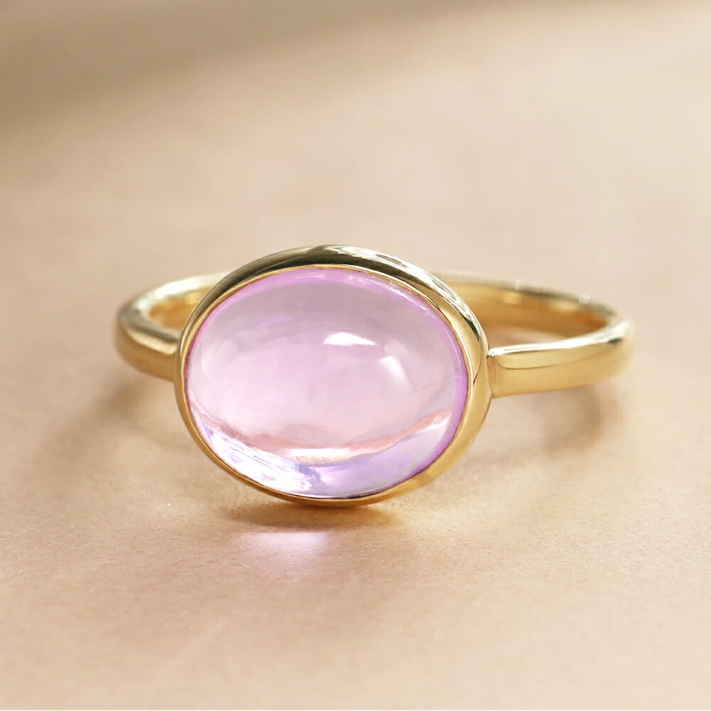 楽天市場】アメジスト カボションカット 大粒リング「ハウ」10K 10金