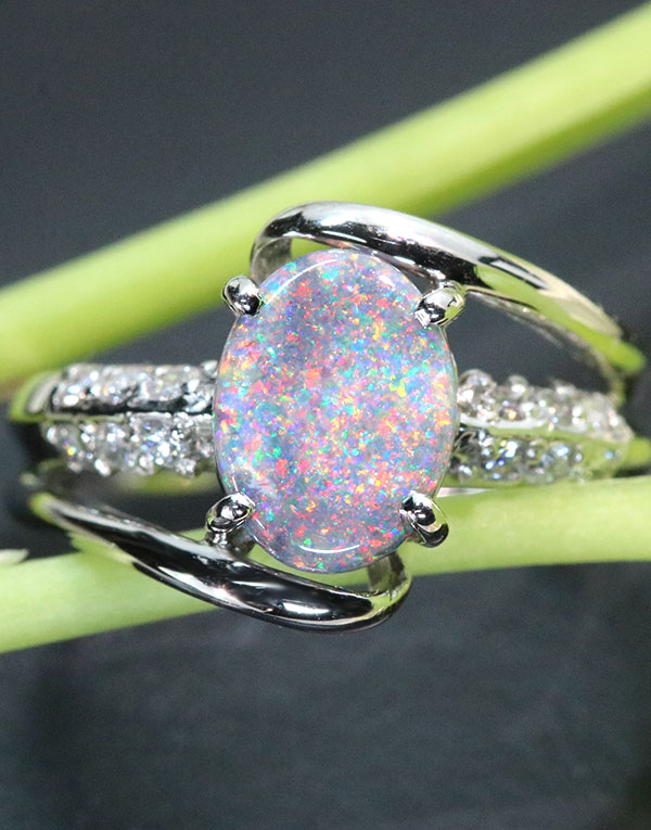 楽天市場】ブラックオパール リング/指輪 0.976カラット プラチナ900