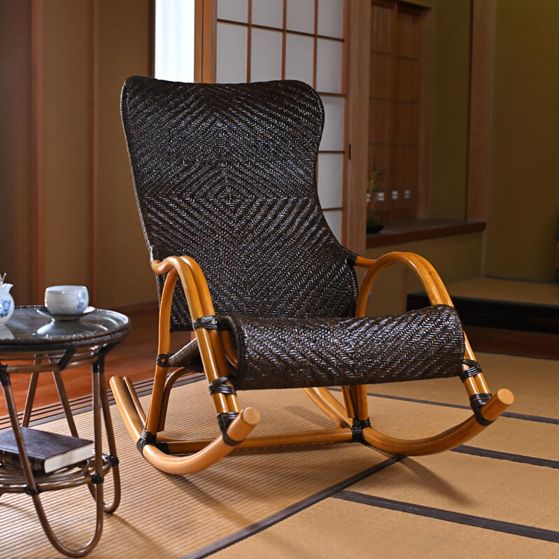 楽天市場】ロッキングチェア 籐製 ハイバック おしゃれ ラタンチェア