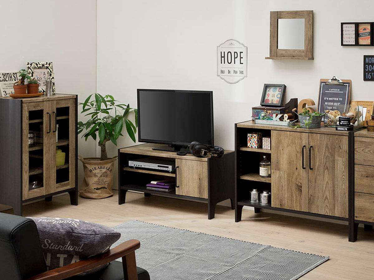 楽天市場】フリーラック 幅58.1cm 3段 扉付 簡単組立 アメリカン